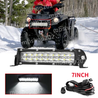 Fit Can-Am Outlander Max 570 1000 Renegade ATV 7''inch LED Light Bar+Wire Kit - Image 1 of 4