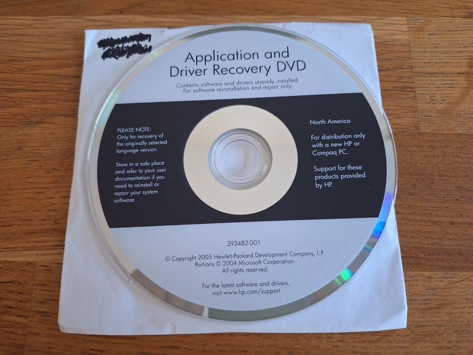 HP Application And Driver Recovery DVD for Compaq PC 2005 - Image 1 of 1