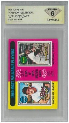 1975 Topps Mini HARMON KILLEBREW WILLIE MCCOVEY #207 1969 MVP 💎 DSG 6 EX/NM - Image 1 of 2