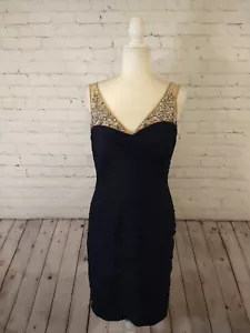 Neu ohne Etikett Adrianna Papell Damen-Cocktailkleid marineblau & Glitzer Bodycon – Größe 10 - Bild 1 von 17