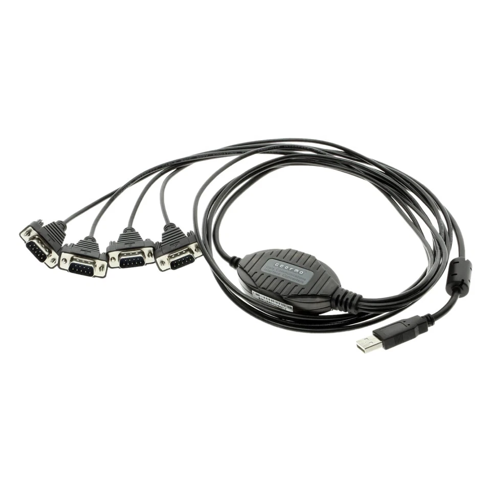 GearMo 4 Port USB to Serial FTDI Cable for MA PC Linux With Windows 10 Certified Drivers