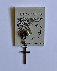 Silver Cross Ear Cuff Made in Korea with original tag Vintage