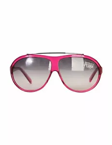 Gianfranco Ferre Vintage Clear Vivid Fuchsia Gunmetal Chunky Aviator Sunglasses - Picture 1 of 8