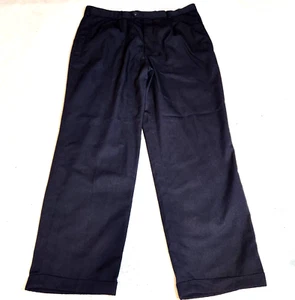 Ivy Crew Mens Chino Pants Size 38 x 31 Navy Pleated High Rise Straight Classic - Picture 1 of 12