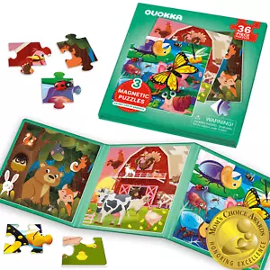 QUOKKA 36 Pieces Magnetic Travel Puzzles for Toddlers 3-5 | Insects & Animals - Picture 1 of 8