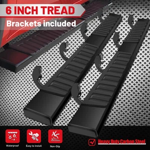 Side Step For 2004-2014 Ford F-150 Super Crew Cab Nerf Bar 6"Running Board BLACK - Picture 1 of 9
