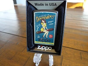GENTLEMEN WHISKEY & CIGARS PINUP GIRL ZIPPO LIGHTER MINT IN BOX - Picture 1 of 3