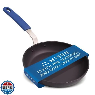 Misen 10 Inch Pre-Seasoned Carbon Steel Fry Pan – Lightweight, Naturally Nons