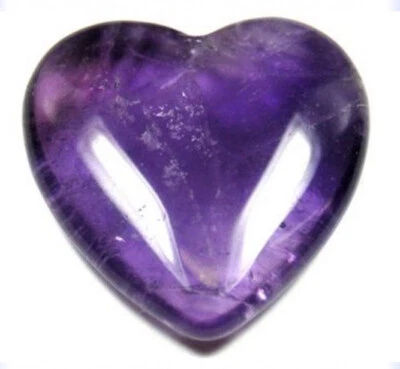 NATURAL AMETHYST CRYSTAL QUARTZ POLISHED HEART BEAUTIFUL HEALING STONE - Image 1 of 4