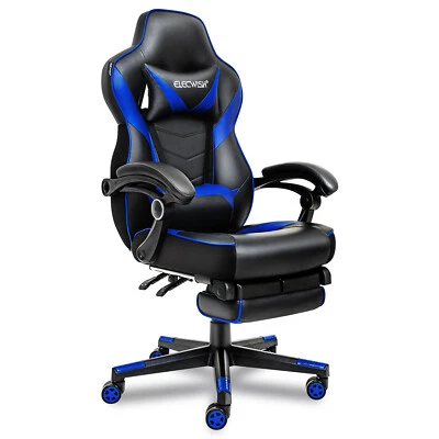 ELECWISH Gaming Chair Ergonomic Office Chair Swivel Computer Seat with Footrest - Image 1 of 4