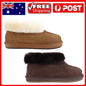 100% Australia Merino Sheepskin Wool Moccasins Slipper Winter Casual Slip On UGG - Picture 1 of 11