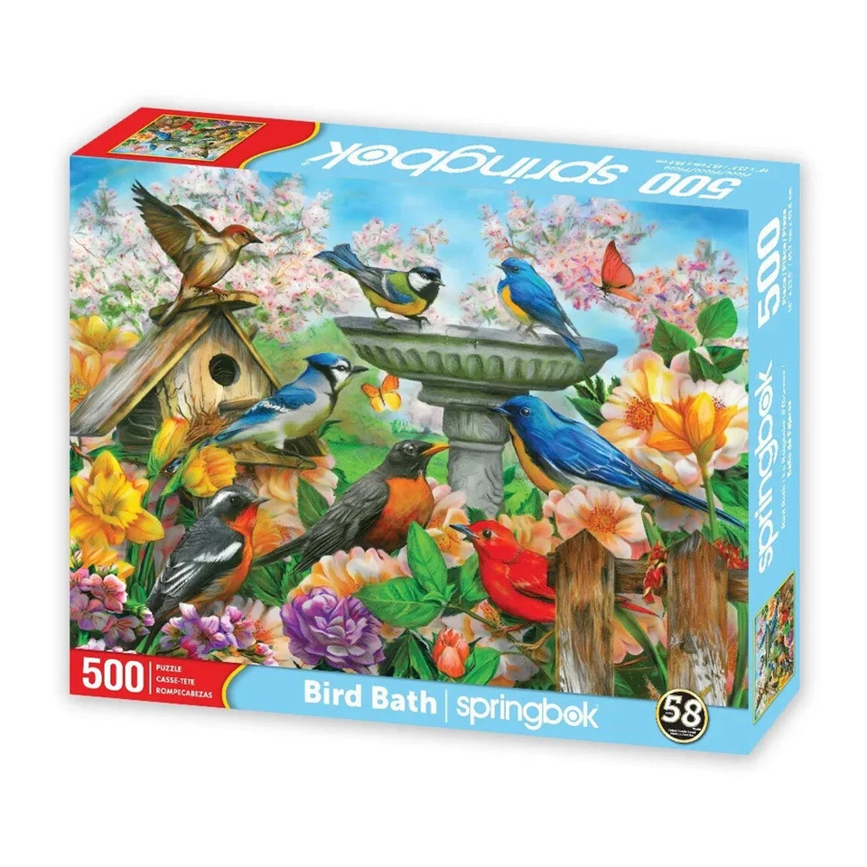 Bird Bath 500 Piece Jigsaw Puzzle Springbok