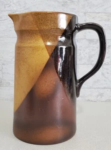 Studio Pottery Stoneware Pitcher Glazed Brown and Honey Toned Ceramic Handmade - Picture 1 of 9