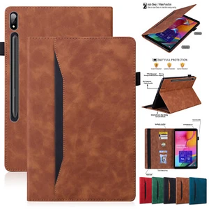 Leather Wallet Tablet Case For Samsung Galaxy Tab A7 Lite 8.7" A7 10.4" A8 10.5" - Picture 1 of 47