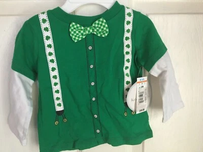 Koala Kids мальчика St. Patrick's день боди 3-6 месяцев * новый с ярлыками * j1 - Изображение 1 из 4