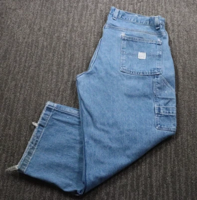 VTG Y2K Denim Faded Glory Carpenter Pants Thrashed Men's 40x27 Grunge Skater - Image 1 of 4