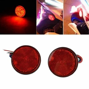 2pcs Motorcycle Round 12V Red 24LED  Reflector Tail Brake Turn Signal Light Lamp - Bild 1 von 7