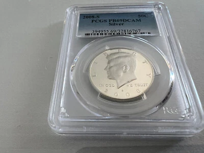 2008-S SILVER KENNEDY HALF DOLLAR PCGS PR69DCAM - Image 1 of 4