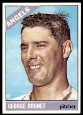 1966 TOPPS GEORGE BRUNET 393 EX BASEBALL CALIFORNIA ANGELS