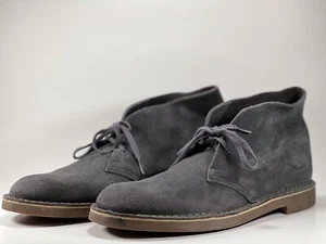 Clarks Bushacre 2 26033973 Gray Suede Leather Chukka Boots Lace Up Men Sz 11.5 M - Picture 1 of 7