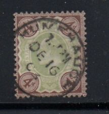 Great Britain Sc 134 1902 4 d gray brown & green  Edward VII stamp used