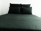 Linen 100% ForestGreen sheet Linen 1 flat sheet + 1 fitted sheet + 2 pillowcases