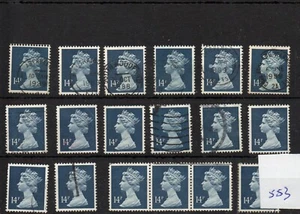 GB - Venta al por mayor - Machin Definitives (MA553) 14p x 18 copias - usado - Imagen 1 de 1