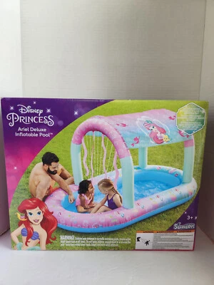 Piscina inflable SwimWays Disney Princesa Ariel Castillo de agua de lujo. Nuevo Foto 1 de 4