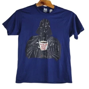 Star Wars Men's Greatest Dad T-Shirt Size Large Blue Darth Vader Funny - Picture 1 of 10