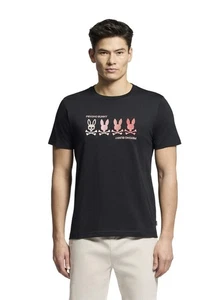 Psycho Bunny Mens Black Oceania Embroidered Graphic T-Shirt - Picture 1 of 5