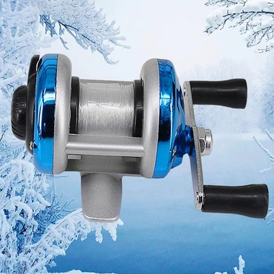 Aluminium Mini Eis Angelrolle mit zwei Griffen kompaktes Design für den Winter - Bild 1 von 4