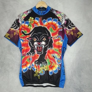 Paladin Cycling Jersey Womens 3XL Black Panther Floral Graphic Short Sleeve - Picture 1 of 22