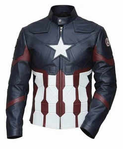 Marvel Chris Evans Embroidered Captain America Cosplay Civil War Avengers Jacket - Picture 1 of 4