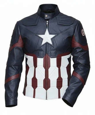 Marvel Chris Evans Embroidered Captain America Cosplay Civil War Avengers Jacket - Image 1 of 4