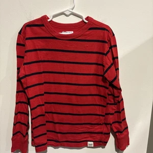Gapkids Red and Black Striped Long Sleeve Shirt Size Small 6/7 NWOT - Picture 1 of 4