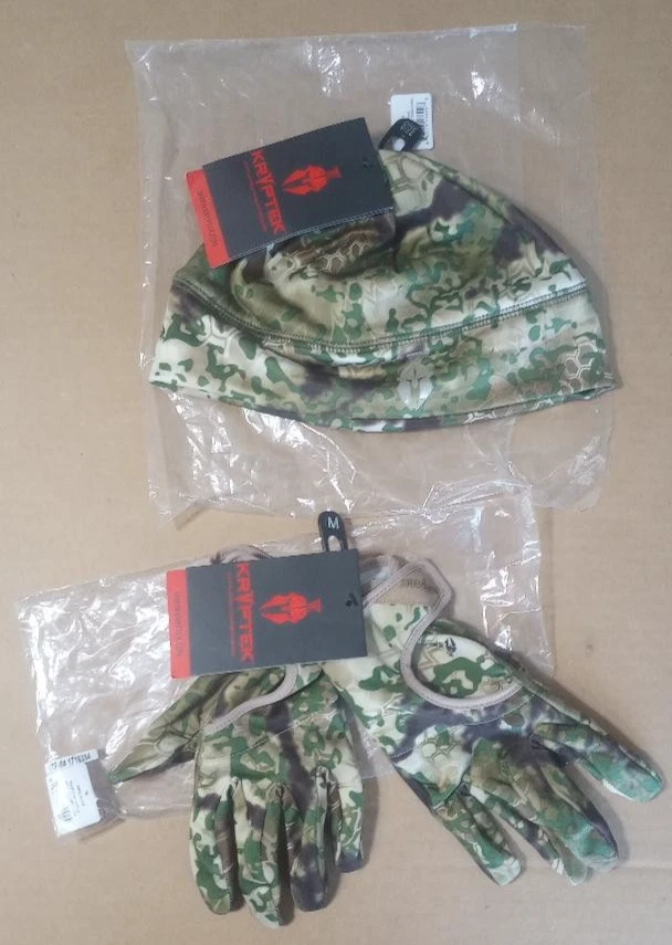 NEW Kryptek Kiska Beanie + Krypton Transitional Medium Gloves 2-pc Set Free Ship - Image 1 of 4