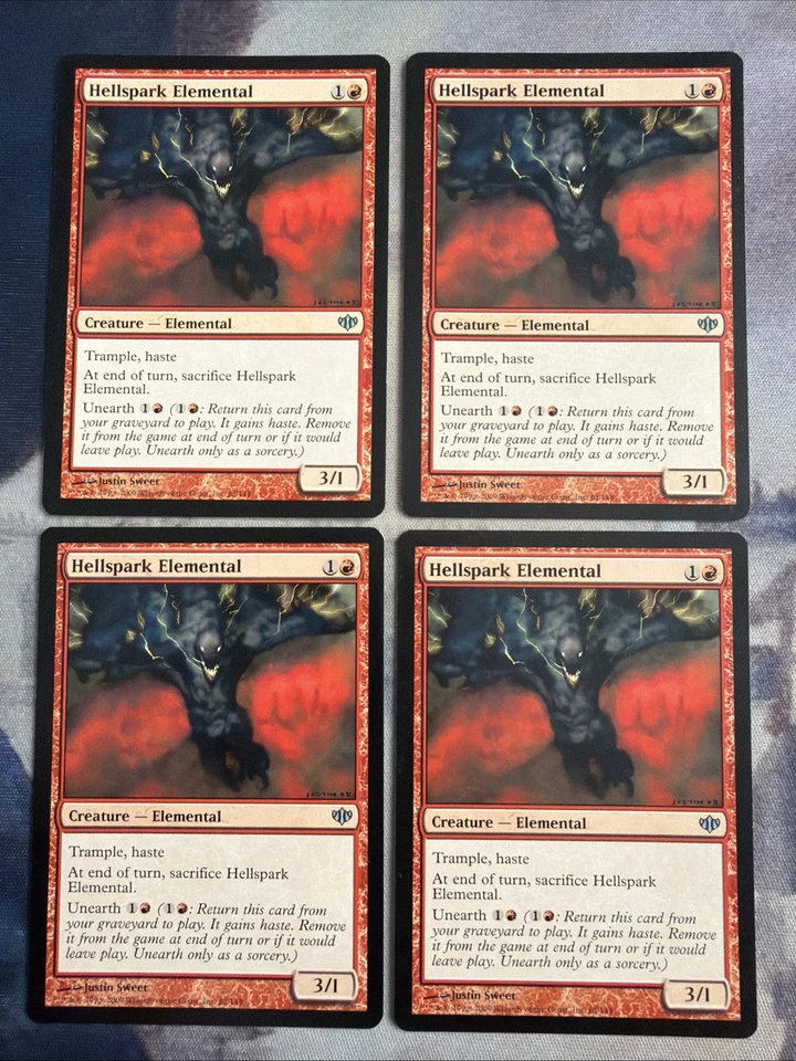 4x Hellspark Elemental- Conflux- NM/LP- Mtg Magic The Gathering Cards- Playset - Image 1 of 2