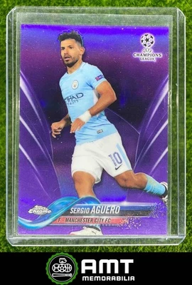 2017 Topps Chrome UEFA Champions League Sergio Aguero Purple 92/250 Man City - Image 1 of 3