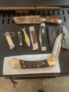 8 Knives,1- Buck 110 ,1- Buck USA,1-Gerber USA,1-Ranger USA ,1-CRKT And Others - Picture 1 of 14
