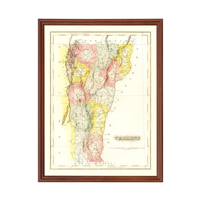 Old Map of Vermont 1823 - Vintage Vermont Art - Image 1 of 4