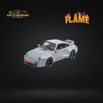 Flame Model Porsche 911 Gunther Werks 400R Cement Gray Resin Model With Box 1:64 - Image 1 of 2