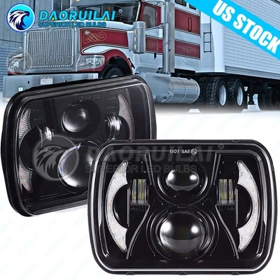 For International Harvester 9900 9200 9400i 4700 4800 7x6 inch Led Headlights 2x - Image 1 of 4