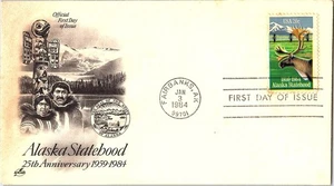 Alaska Statehood 25th Anniversary January 3, 1984 Mail Cover FDC - Picture 1 of 1
