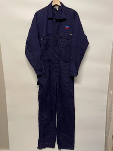 Workrite Coveralls Mens 42R Navy Blue Mecahanic Overalls Flame Resistant Westex - Picture 1 of 11
