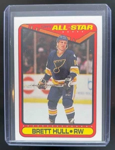 1990-91 Topps Brett Hull #195a St. Louis Blues - Picture 1 of 10