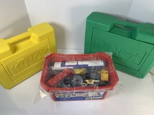 K'NEX Hard Box Carrying Case with Knex pieces Vintage Lot Of 3 Sets - Picture 1 of 8