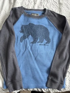 Boys Thermal Eddie Bauer Crewneck Shirt Size 7/8 - Picture 1 of 2