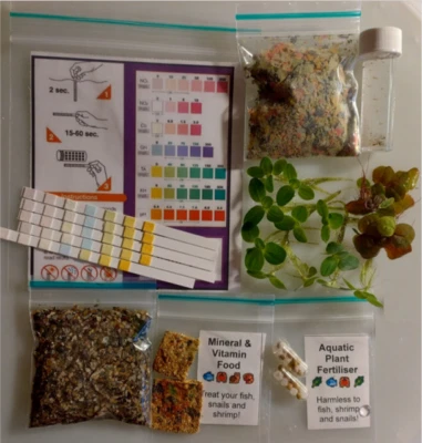 Fish Tank Wellbeing Pack with Plants & Food! Improve Health & Cycle Faster!