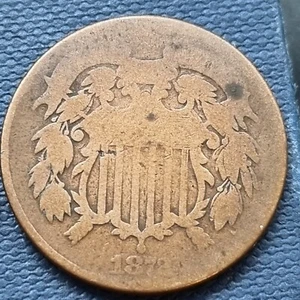1872 Two Cent Piece 2c Circulated RARE KEY DATE #89228 - Picture 1 of 2