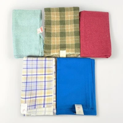 Lote mixto multicolor liso a cuadros 5+ yardas tela de costura de lana vintage Foto 1 de 4